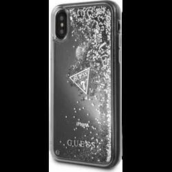 Telefontok iPhone X / XS  - Guess Liquid Glitter Kemény Tok  - Silver-1