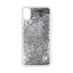 Telefontok iPhone X / XS  - Guess Liquid Glitter Kemény Tok  - Silver-3