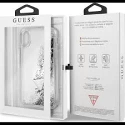 Telefontok iPhone X / XS  - Guess Liquid Glitter Kemény Tok  - Silver-4