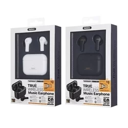 Headsett: Remax TWS-27 - fekete vezeték nélküli stereo headset, töltőtokkal-1