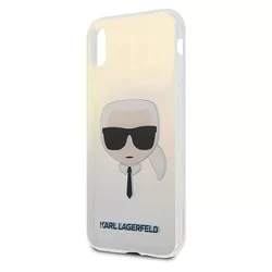 Telefontok iPhone X/XS - Karl Lagerfeld Iridescent Karl`s Head Hátlap Tok-1