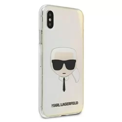 Telefontok iPhone X/XS - Karl Lagerfeld Iridescent Karl`s Head Hátlap Tok-5