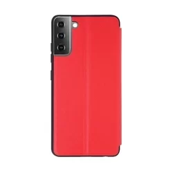 Telefontok Samsung Galaxy S21 FE - Smart View piros könyvtok-1