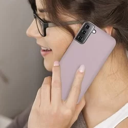 Telefontok Samsung Galaxy S21 FE - púder pink szilikon tok-2