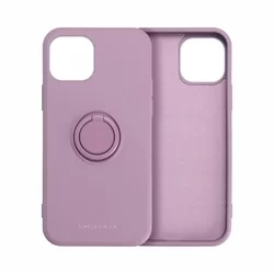 Telefontok iPhone 13 mini - Roar Amber lila szilikon tok, kitámasztó ujjgyűrűvel-1