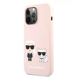 Telefontok iPhone 13 Pro Max - Karl Lagerfeld Karl&Choupette pink hátlap tok-2