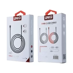 Kábel: UNIQ - szürke szövet Type-C (USB-C) / USB gyorstöltő 2m kábel, 1,6A-3