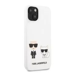 Telefontok iPhone 13 mini - Karl Lagerfeld Karl&Choupette fehér hátlap tok-2