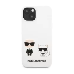Telefontok iPhone 13 mini - Karl Lagerfeld Karl&Choupette fehér hátlap tok-1