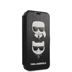 Telefontok iPhone 12 - Karl Lagerfeld Ikonik könyvtok - Fekete-1