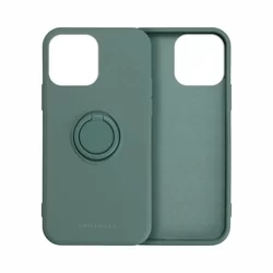 Telefontok iPhone 13 Pro Max - Roar Amber zöld szilikon tok, kitámasztó ujjgyűrűvel-1