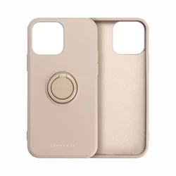 Telefontok iPhone 13 Pro Max - Roar Amber pink szilikon tok, kitámasztó ujjgyűrűvel-1