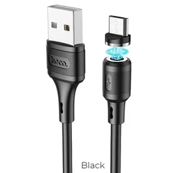 Töltőkábel: HOCO - mágneses USB / MicroUSB kábel, 1m 2,4A fekete-2