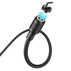 Töltőkábel: HOCO - mágneses USB / MicroUSB kábel, 1m 2,4A fekete-4