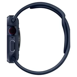 Apple Watch 4 / 5 / 6 / SE (44 mm) okosóra tok - SPIGEN Rugged Armor kék szilikon tok-5