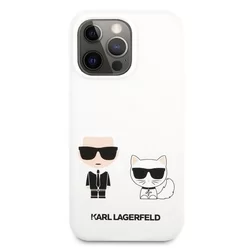 Telefontok iPhone 13 Pro - Karl Lagerfeld Karl&Choupette fehér hátlap tok-1
