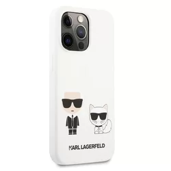 Telefontok iPhone 13 Pro - Karl Lagerfeld Karl&Choupette fehér hátlap tok-2