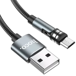 Töltőkábel: HOCO - mágneses USB / MicroUSB kábel, 1,2m 2,4A fekete, elfordítható fejjel-4