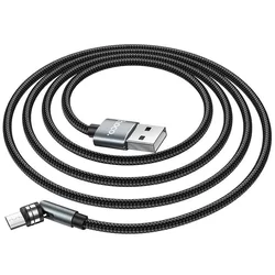 Töltőkábel: HOCO - mágneses USB / MicroUSB kábel, 1,2m 2,4A fekete, elfordítható fejjel-5