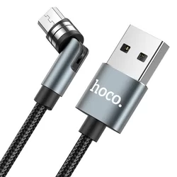 Töltőkábel: HOCO - mágneses USB / MicroUSB kábel, 1,2m 2,4A fekete, elfordítható fejjel-7