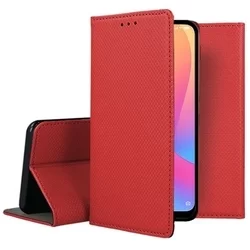 Telefontok Xiaomi Redmi S2 - piros mágneses átlátszó szilikon keretes könyvtok-2