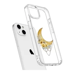 Telefontok iPhone 13 - L Arte Summer Moon mintás átlátszó műanyag hátlap tok, szilikon kerettel-1