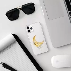 iPhone 13 Pro Max Telefontok - L Arte Summer Moon mintás átlátszó műanyag hátlap tok, szilikon kerettel-3