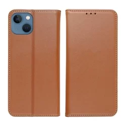 Telefontok iPhone 13 mini - Smart barna mágneses szilikon keretes Eredeti Bőr könyvtok-1