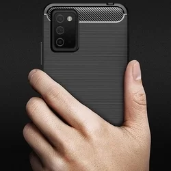 Telefontok Samsung Galaxy A03s - Carbon Fiber fekete szilikon tok-5