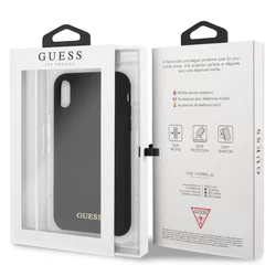 Telefontok iPhone XR - Guess Szilikon Arany Logo Tok - Fekete-4