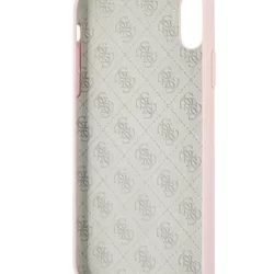 Telefontok iPhone XR - Guess Szilikon Tok Arany Logo - Halvány Rózsaszín-2