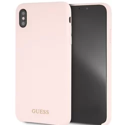 Telefontok iPhone XS Max - Guess Szilikon Arany Logo Tok Light - Rózsaszín-1