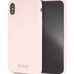 Telefontok iPhone XS Max - Guess Szilikon Arany Logo Tok Light - Rózsaszín-2