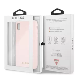 Telefontok iPhone XS Max - Guess Szilikon Arany Logo Tok Light - Rózsaszín-4