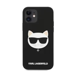 Telefontok iPhone 12 mini - Karl Lagerfeld Choupette Head fekete hátlap tok-1