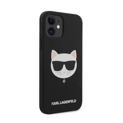 Telefontok iPhone 12 mini - Karl Lagerfeld Choupette Head fekete hátlap tok-2