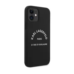 Telefontok iPhone 12 mini - Karl Lagerfeld Rue St Guillaume fekete hátlap tok-2