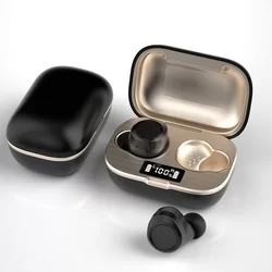 Headsett: Dudao U11Pro - fekete/arany vezeték nélküli stereo headset, töltőtokkal-2