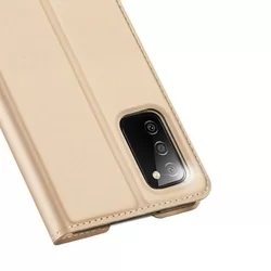 Telefontok Samsung Galaxy A03s - Dux Ducis arany flipcover tok-4