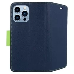 Telefontok iPhone 13 Pro Max - FANCY kék / zöld szilikon keretes könyvtok-2