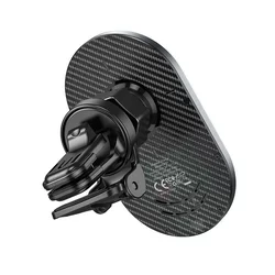Telefontartó: HOCO CA91 - MagSafe töltős, szellőzőrácsra rögzíthető fekete telefontartó + fekete Type-C (USB-C) töltő vezeték-3
