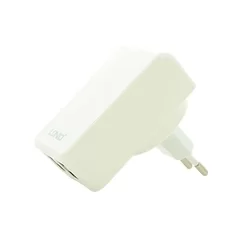 Hálózati töltő: LDNIO DL-AC62 - 4 USB porttal, univerzális hálózati töltő, fehér, 4,2A + USB / Lightning kábel, fehér 1m-1