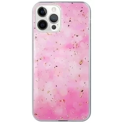Telefontok iPhone 13 Pro - Gold Glam pink - mintás műanyag hátlap tok, szilikon kerettel-1