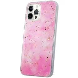 Telefontok iPhone 13 Pro - Gold Glam pink - mintás műanyag hátlap tok, szilikon kerettel-4