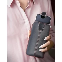 Telefontok Forcell Pocket - fekete tépőzáras, kihúzós füles tok (15,5x7,5x1 cm)-4