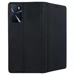 Telefontok Oppo A16s - fekete mágneses szilikon keretes könyvtok-2