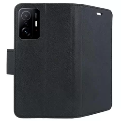 Xiaomi 11T 5G / 11T Pro Telefontok - FANCY fekete szilikon keretes könyvtok-1