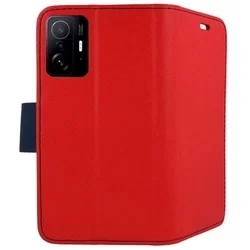 Telefontok Xiaomi 11T 5G / 11T Pro - FANCY piros / kék szilikon keretes könyvtok-1