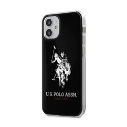 Telefontok iPhone 12 mini - U.S. Polo Assn. Big Horse - műanyag mintás hátlap tok, szilikon kerettel - fekete-1