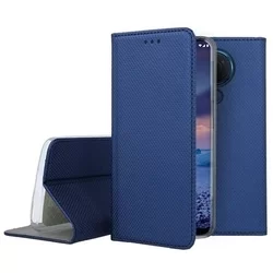 Telefontok Nokia 5.4 - kék mágneses szilikon keretes könyvtok-3
